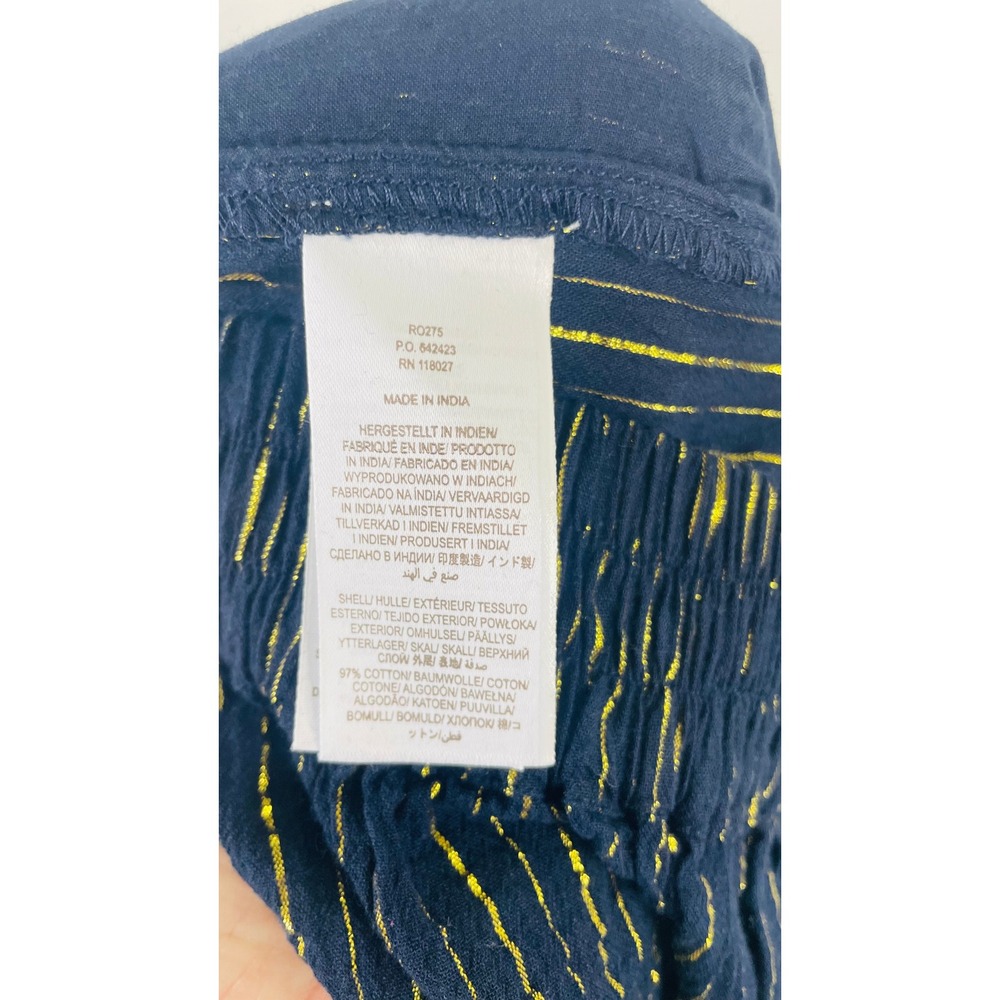 Boden Gold Stripe Wide Leg Lounge Pants Elastic Waist US 10 UK 14 - Picture 5 of 6
